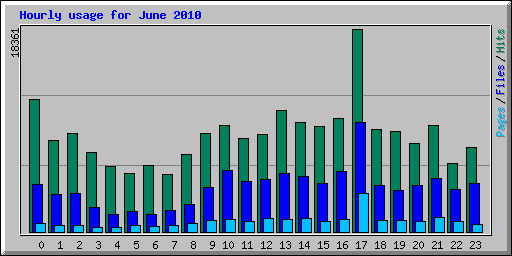 Hourly usage for June 2010