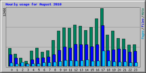 Hourly usage for August 2010