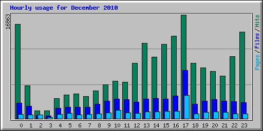 Hourly usage for December 2010